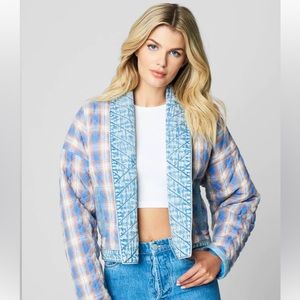 Blank NYC Blue and Pink Plaid Jacket